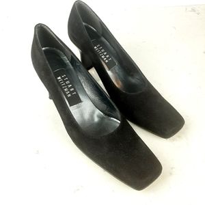 Black Stuart Weitzman Suede Kitten Heels square